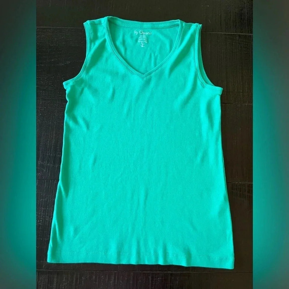 By Chico’s Scoop neck 100% cotton tank top Sz S - Picture 1 of 6